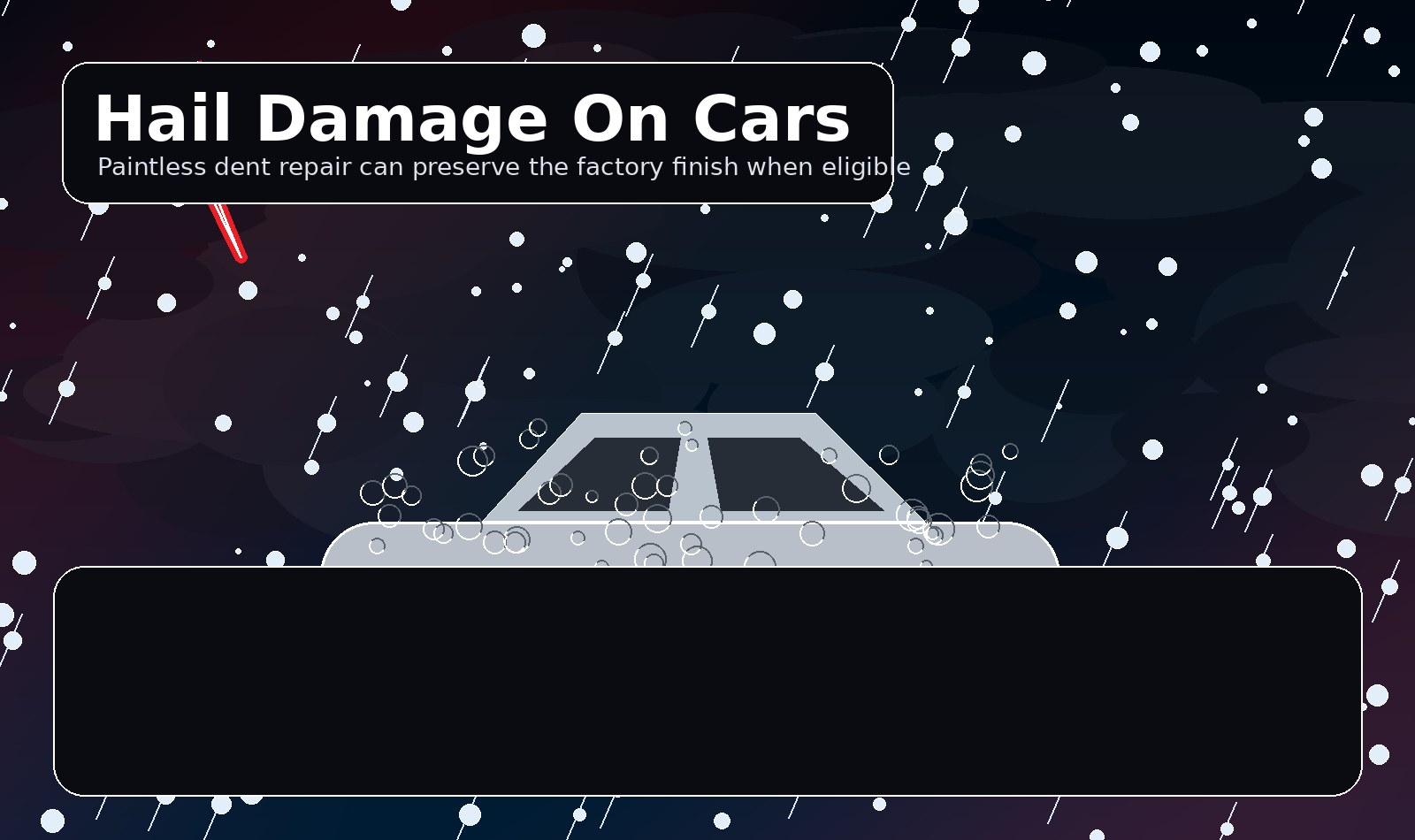 Hail damaged car with paintless dent repair and insurance claim help